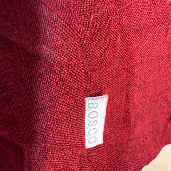 Bosco Uomo Shirt Men Large Red Textured Short Sleeve Button Up Vintage 70s 80s - Picture 13 of 13